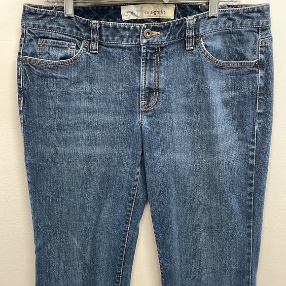 Ann Taylor Loft Straight Fit Denim Jeans 12 - Picture 2 of 16